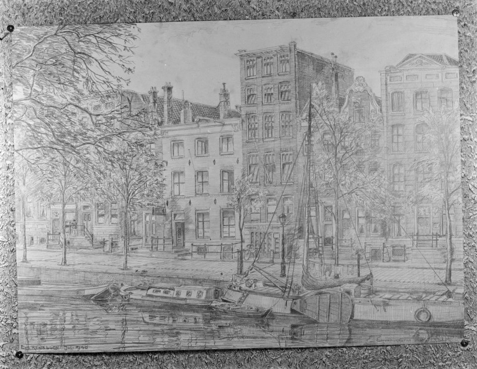 Tekening van de Herengracht in Amsterdam, Bestanddeelnr 252-1623