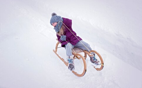 Girl toboggan slide