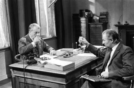 Televisieserie Karakter, Ko van Dijk (links) als Dreverhaven en Lou Steenberge, Bestanddeelnr 924-7716