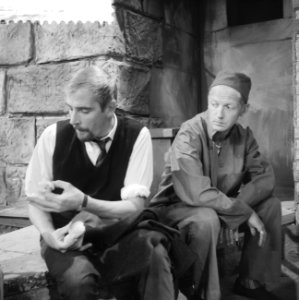 Televisiespel De opgeschreven man, links Ton Lensink, rechts Herbert Joeks, Bestanddeelnr 910-6776