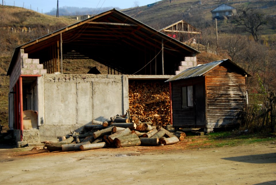 Teghut Mine - log storage