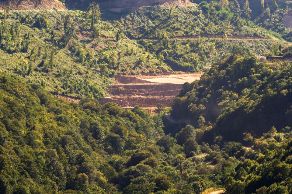 Teghut Mine - closeup of waste rock storage area