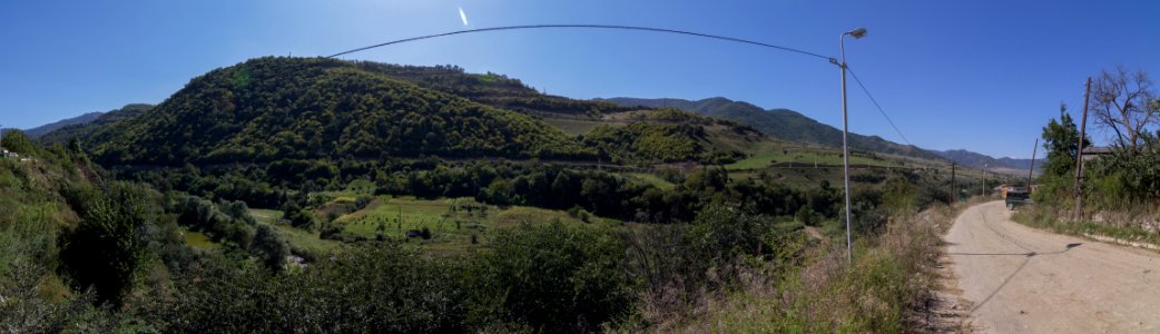 Teghut Mine - road center panorama