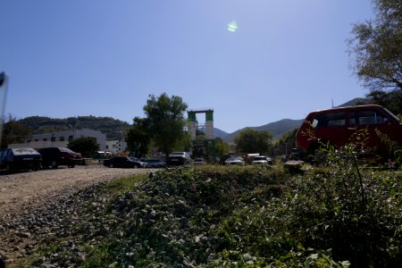 Teghut Mine - parking lot next to administrative building