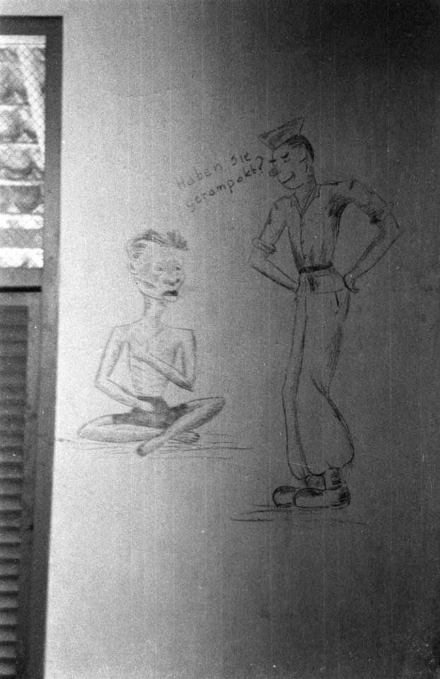 Tekening met de tekst 'Haben sie gerampokt', Bestanddeelnr 45-6-1