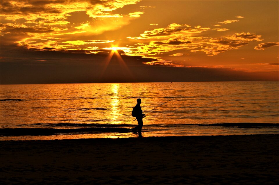 Sea sunset lonely