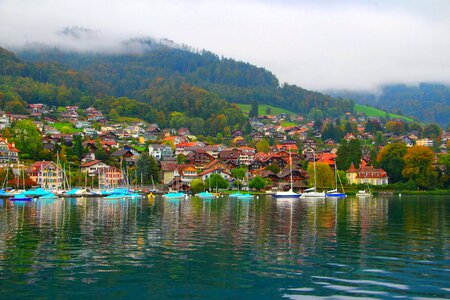 Blue lake calm cool photo