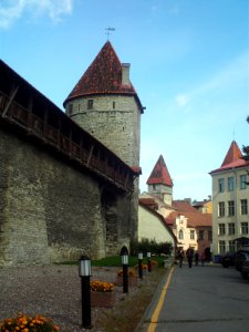 Tallinn city wall along Gümnaasiumi street