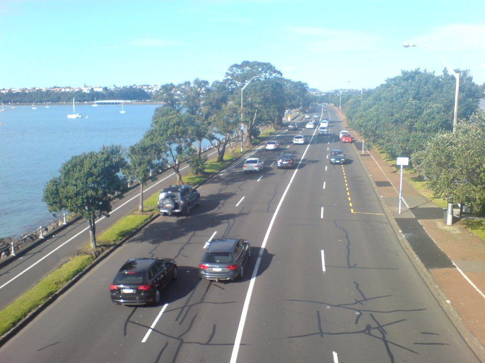 Tamaki Drive Looking East From Parnell Bridge