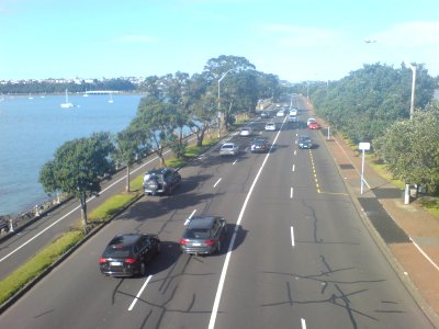 Tamaki Drive Looking East From Parnell Bridge