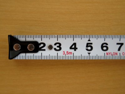 Tape measure end photo