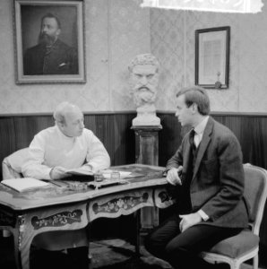 Televisiespel Memorandum van een dokter, uitzending 27-10-1963, links Alex …, Bestanddeelnr 915-6463