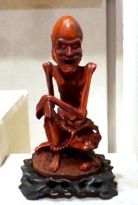 Tama Bhadra, China, Qing dynasty, 18th century AD, boxwood and wood - Spurlock Museum, UIUC - DSC06026