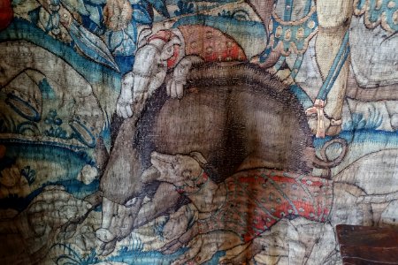 Tapestry detail - Haddon Hall - Bakewell, Derbyshire, England - DSC02823