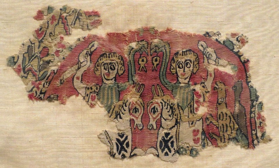 Tapestry fragment from tunic, Coptic, c. 6th-7th century, Honolulu Museum of Art 4786