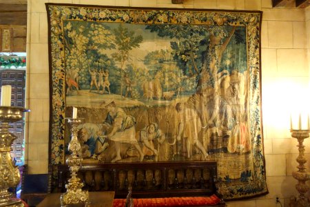 Tapestry with harvest scene - Hearst Castle - DSC06286