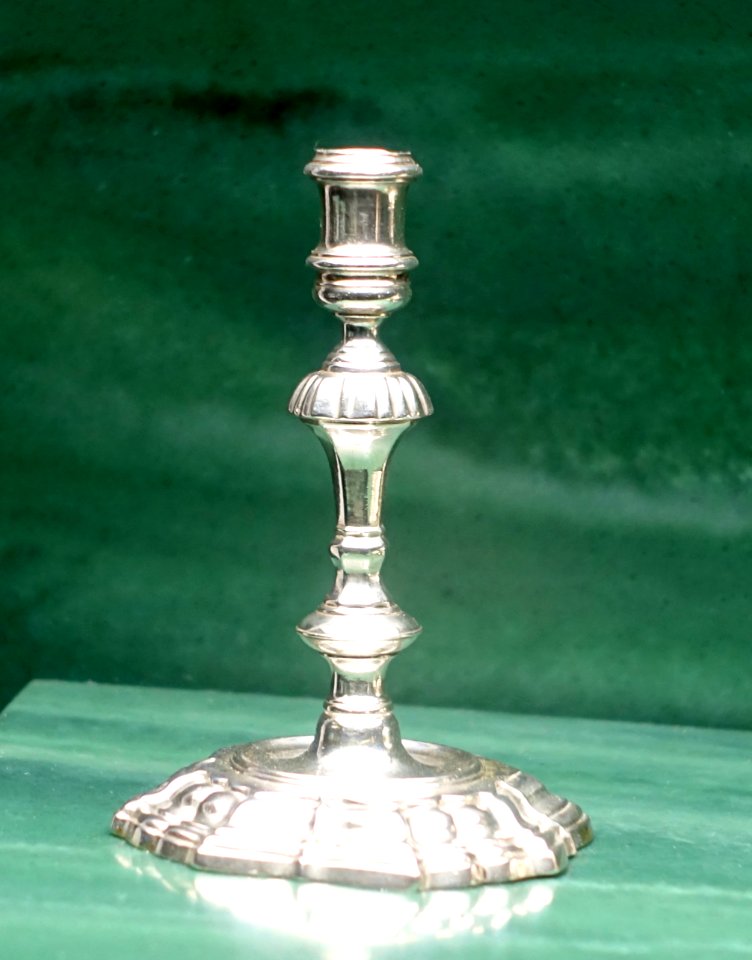 Taperstick, James Gould, London, 1735-1736, silver - Fowler Museum - University of California, Los Angeles - DSC02653