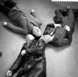 Televisiespel Nacht en Gramschap, v.l.n.r. Guus Verstraete, Henk Rigters en Co, Bestanddeelnr 911-2107