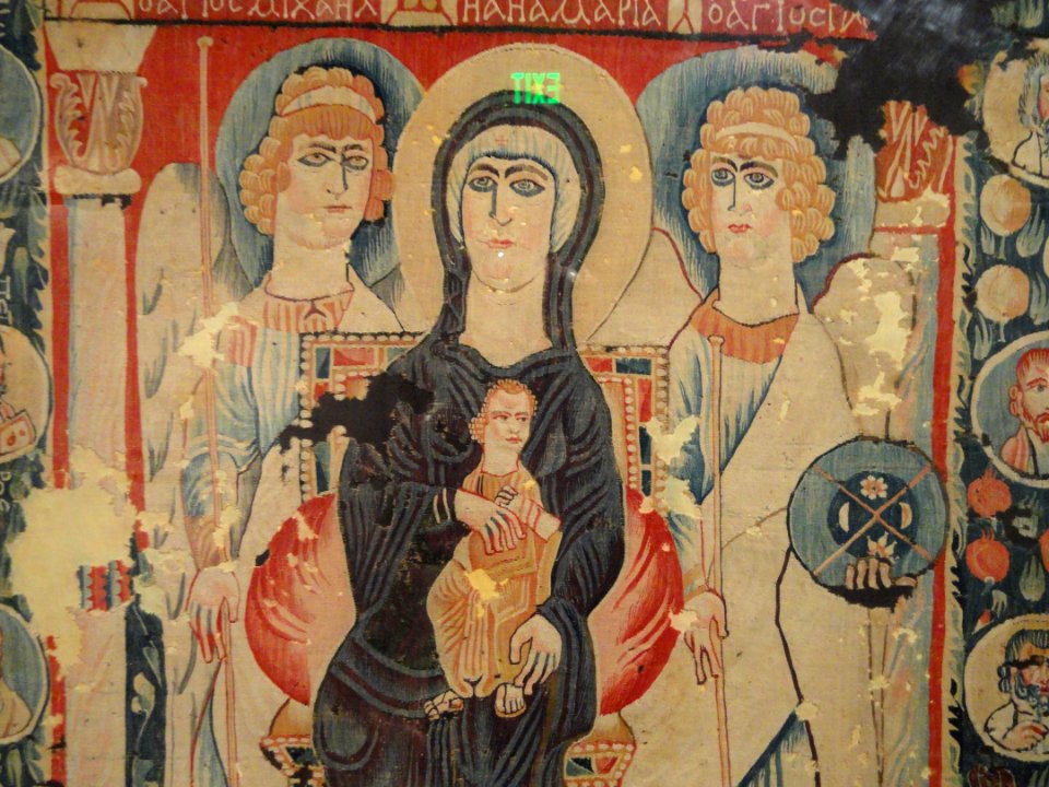 Tapestry Icon of the Virgin and Child, 500s AD, Egypt, Byzantine Period, wool - Cleveland Museum of Art - DSC08441