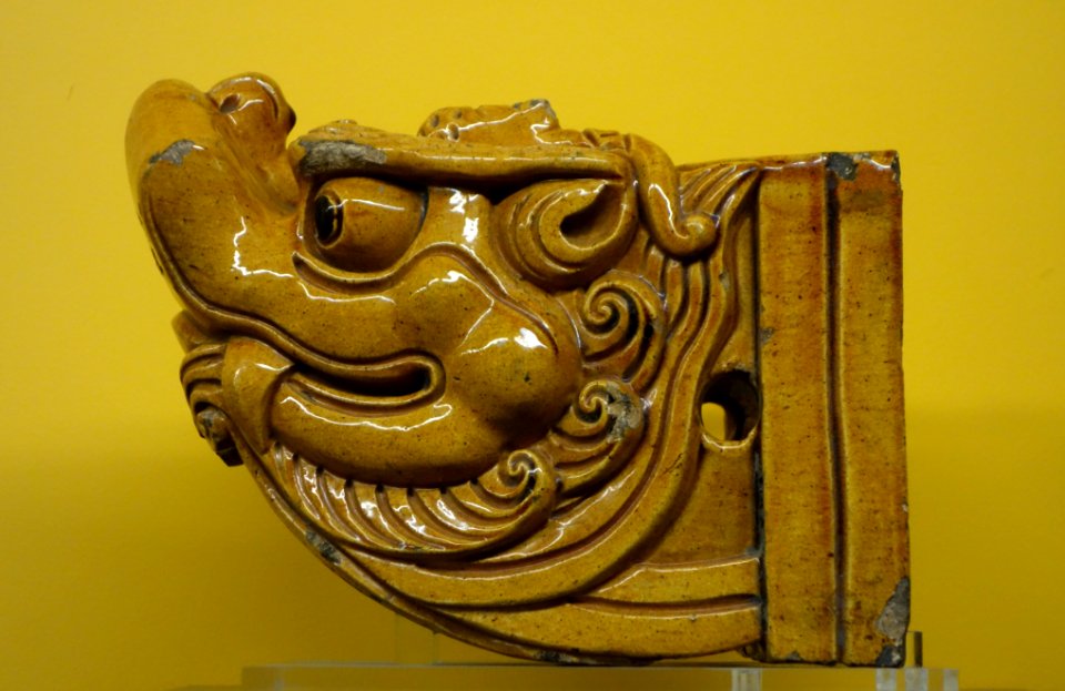 Taoshou 07 (tile cap for corner beam), China, Old Summer Palace near Beijing, Qianlong period, Qing dynasty, 1736-1796 AD, glazed earthenware - Royal Ontario Museum - DSC03617