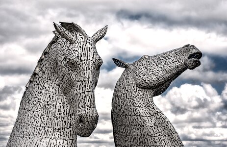 Statue scotland gray horse photo