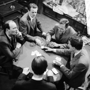 Televisierepetitie Poker. Andre van den Heuvel , Peter Aryans , Pim Dikkers , , Bestanddeelnr 912-5813