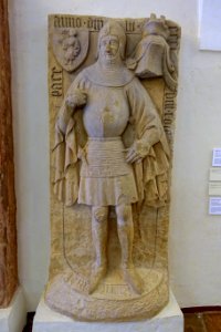 Tombstone for Friedrich von Wolfskeel, probably Wurzburg, c. 1410 - Mainfränkisches Museum - Würzburg, Germany - DSC05068