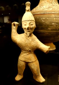 Tomb figurine of a warrior, China, Jin dynasty, 265-317 AD, earthenware - Östasiatiska museet, Stockholm - DSC09576