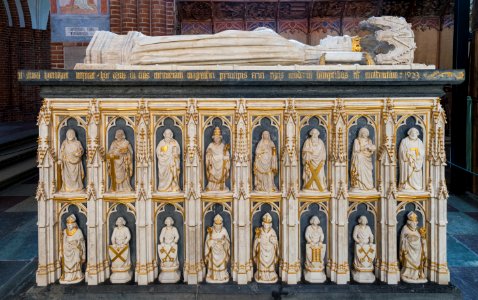 Tomb Queen Margarita I side view Roskilde cathedral Denmark photo