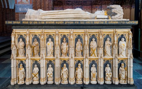Tomb Queen Margarita I side view Roskilde cathedral Denmark