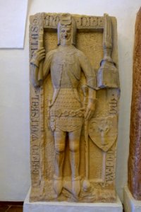 Tombstone for Eberhard von Wolfskeel, Franconia, probably Wurzburger Meister, c. 1380 - Mainfränkisches Museum - Würzburg, Germany - DSC05064