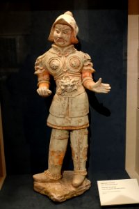 Tomb figure of a warrior, China, Tang dynasty, ceramic, pigment, traces of gilding - Princeton University Art Museum - DSC07116