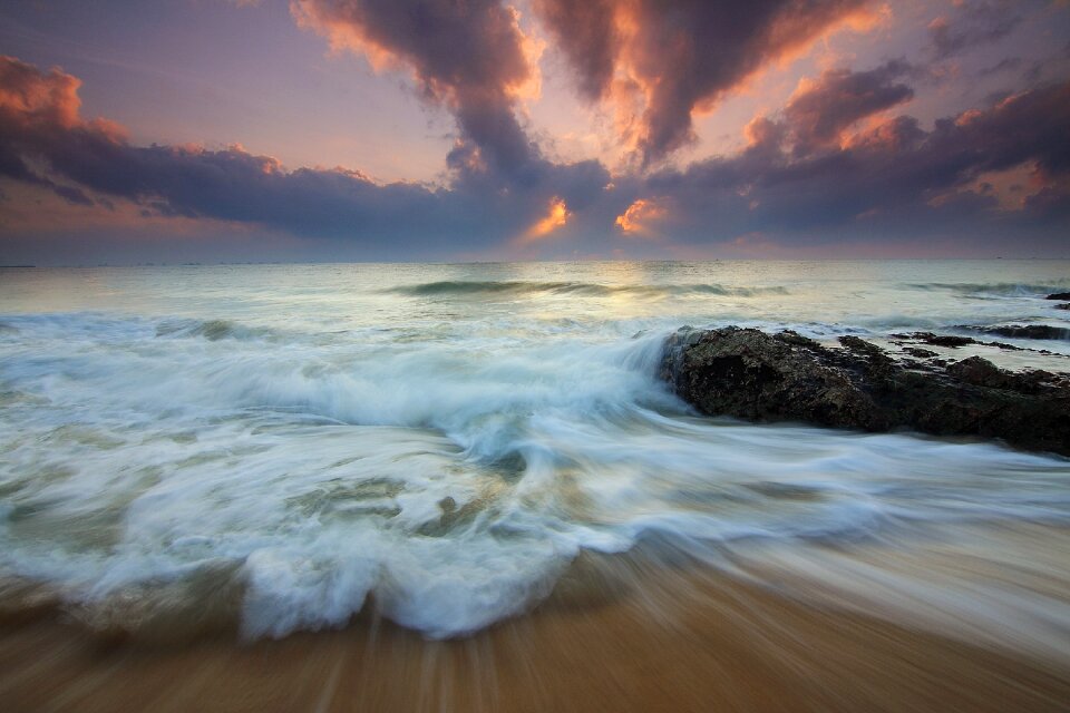 Cloud sunrise sea