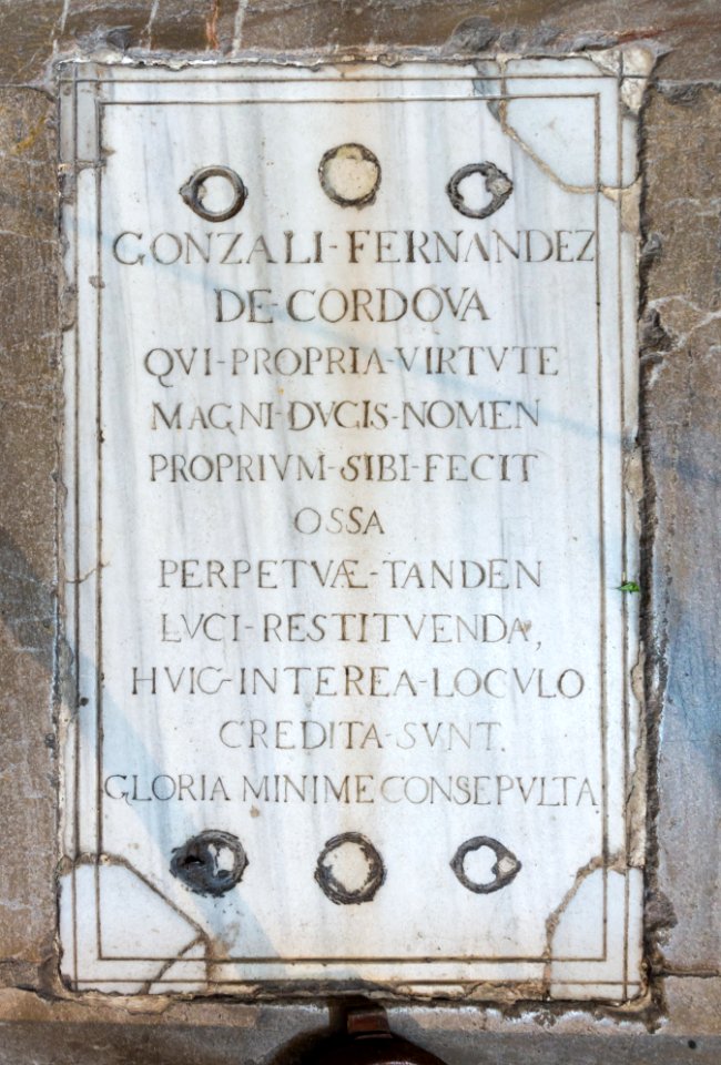 Tombstone Gran Capitan Monastery San Hieronimo, Granada, Andalusia, Spain
