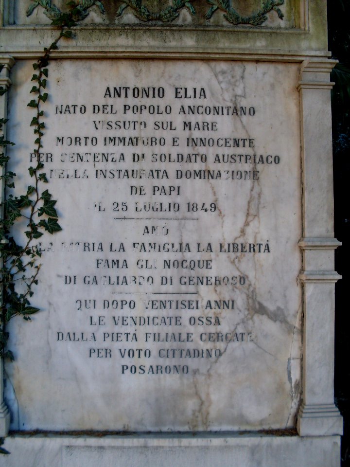 Tomba Antonio Elia - patriota 1849 Ancona Cimitero Tavernelle (2)