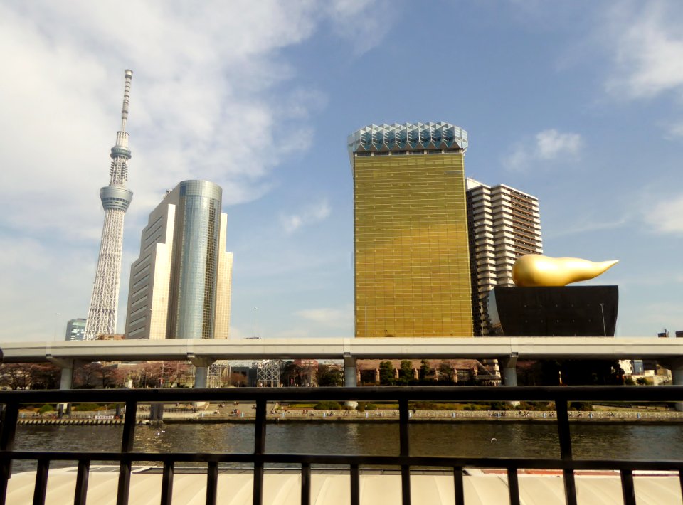 Tokyo Sky Tree,the Sumida Ward Office,Asahi Beer Tower and Super Dry Hall