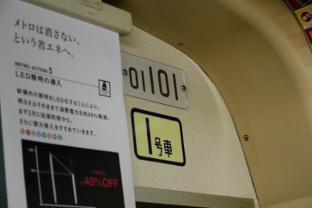 Tokyo Metro 01 101 number plate
