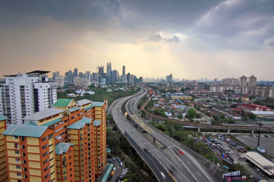 Berembang flat after rain dramatic sky