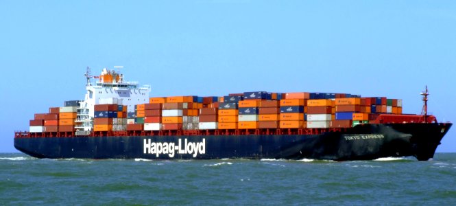 Tokyo Express p1 approaching Port of Rotterdam, Holland 20-Jun-2007