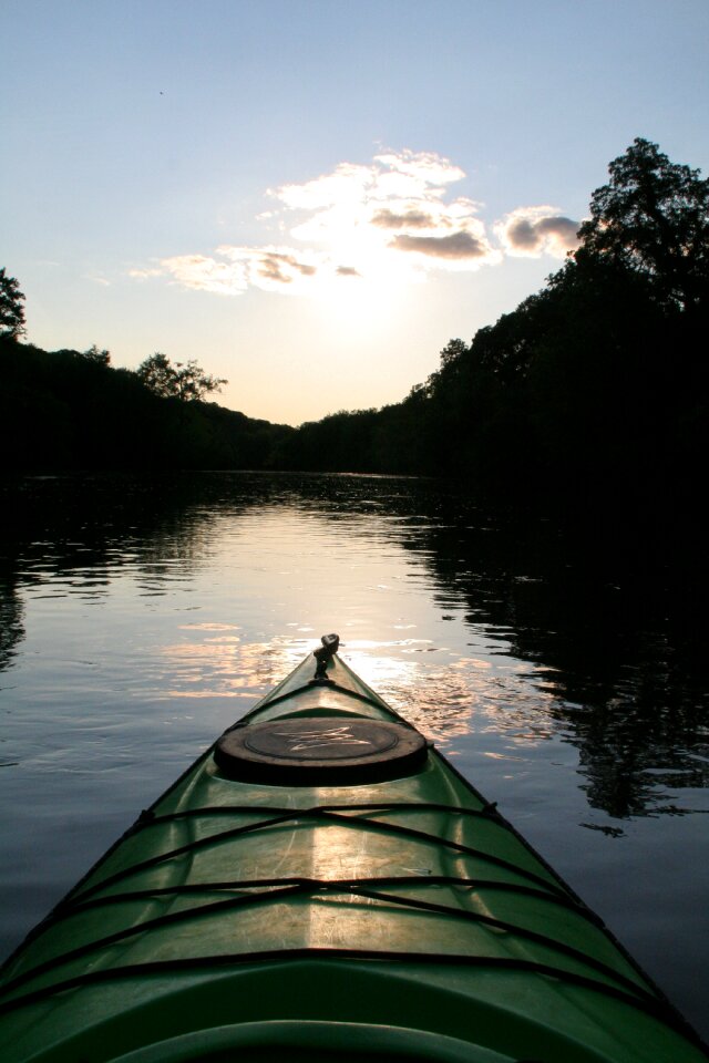 Paddling summer sunset