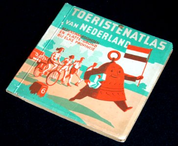Toeristenatlas van Nederland aangeboden door Zeepfabriek De Klok Heerde, voorkant