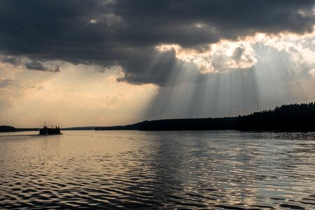 Landscape finnish lake in finland photo