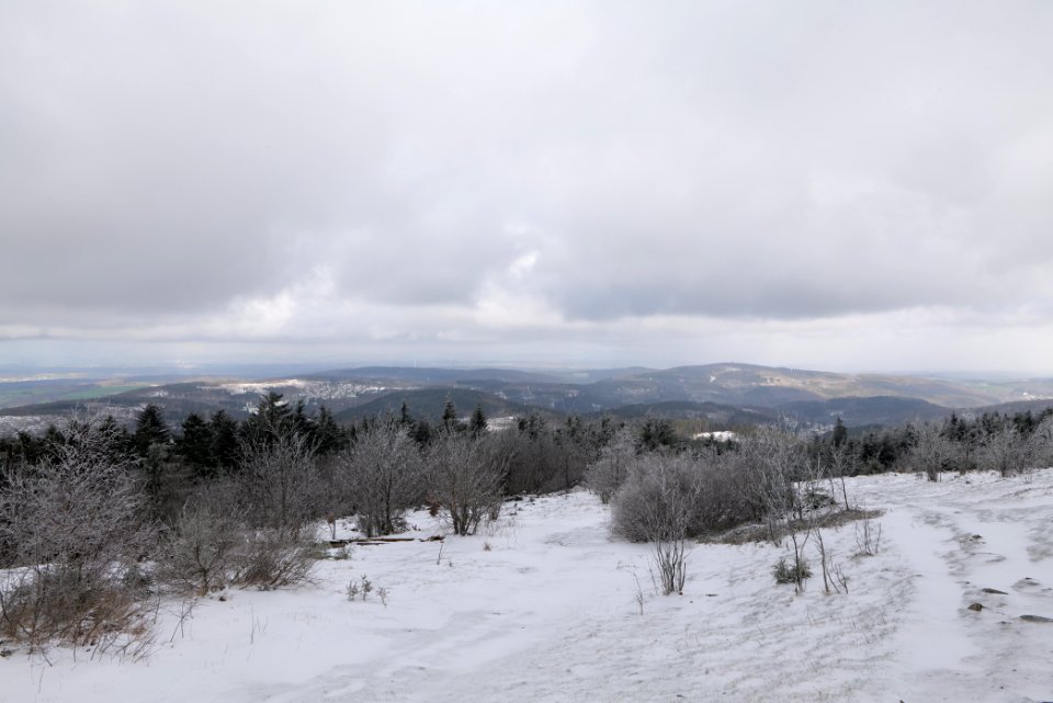 Top of Großer Feldberg with snow 2021-04-06 02