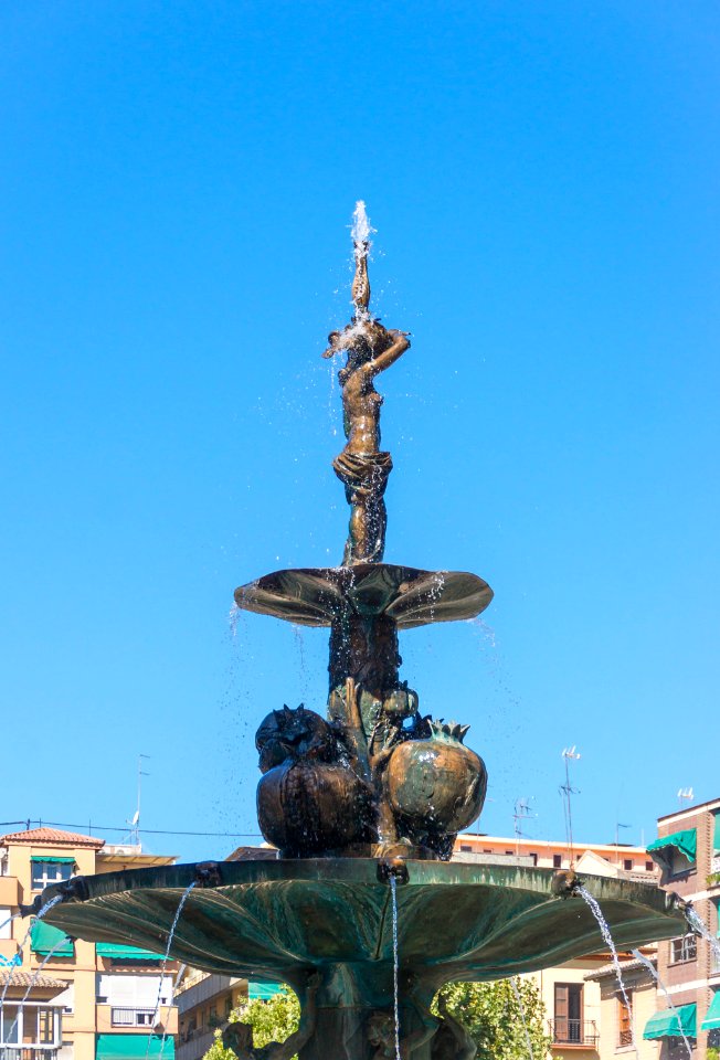 Top fountain pomegranates Granada Spain