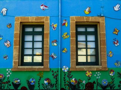 Kindergarten flowers butterflies