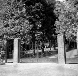 Toegangshek tot de familiebegraafplaats bij kasteel Langenburg met het graf van…, Bestanddeelnr 254-3190