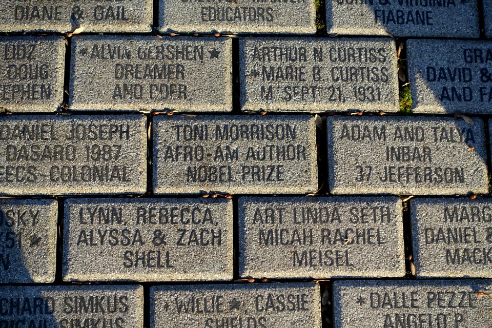 Toni Morrison memorial brick - Palmer Square - Princeton, NJ - DSC00884