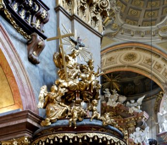 Top pulpit Peterskirche Vienna photo