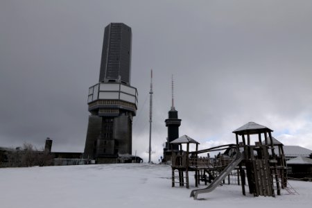 Top of Großer Feldberg with snow 2021-04-06 68