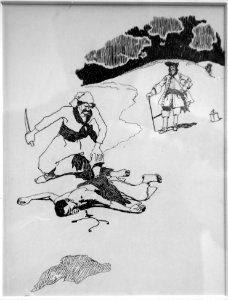 Tom Chist and the Treasure Box, figure 2, by Howard Pyle, 1891, published in Harper's Round Table, March 24, 1896 - New Britain Museum of American Art - DSC09081